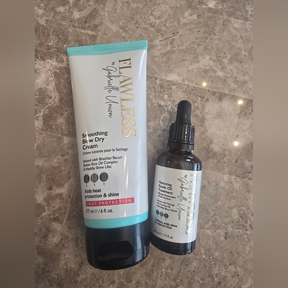 Gabriel Union Flawless Smoothing Blow Dry Cream & Restoring Exotic Oil Set